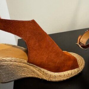 Suede Espadrille Wedge Sandals